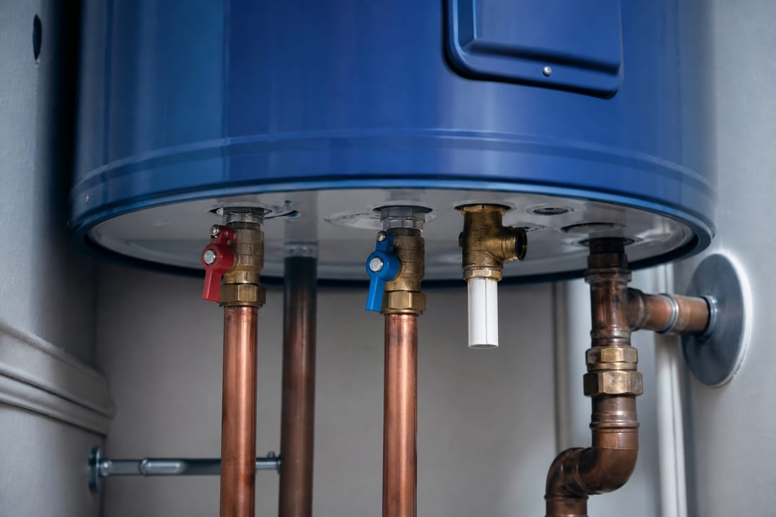 Exemple : raccordements d'un chauffe-eau